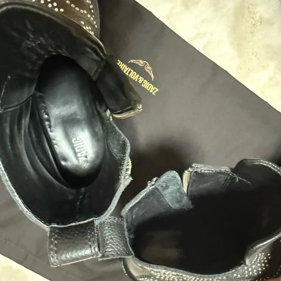 Zadig & Voltaire Black Studded Ankle Boots - Picture 6 of 9